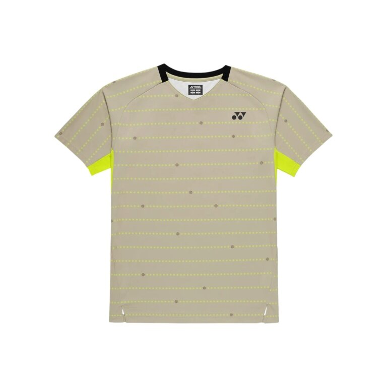 Koszulka sportowa Yonex z okrągłym dekoltem do tenisa przez cały rok (100% poliester) 2026 khaki męska