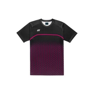 Koszulka sportowa Yonex Practice 16861J (100% poliester) 2026 czarna/różowa dla chłopców