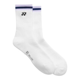 Skarpety sportowe Yonex Crew 19252 Stripe 2026 białe/fioletowe - 1 para