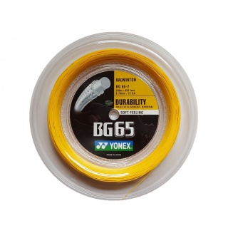 Yonex Sznur do badmintona BG 65 0,70 mm (Uniwersalność+Trwałość) pomarańczowy 200m rolka