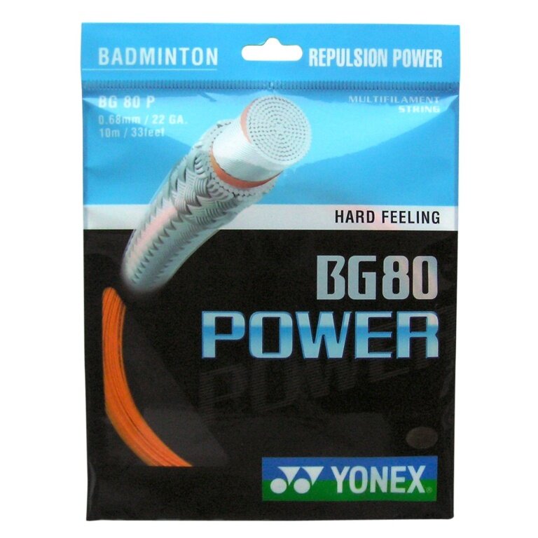 Yonex Sznur do badmintona BG 80 Power (Power+Touch) pomarańczowy 10m Zestaw