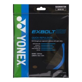 Yonex struna do badmintona Exbolt 65 (kontrola) niebieska 10m zestaw