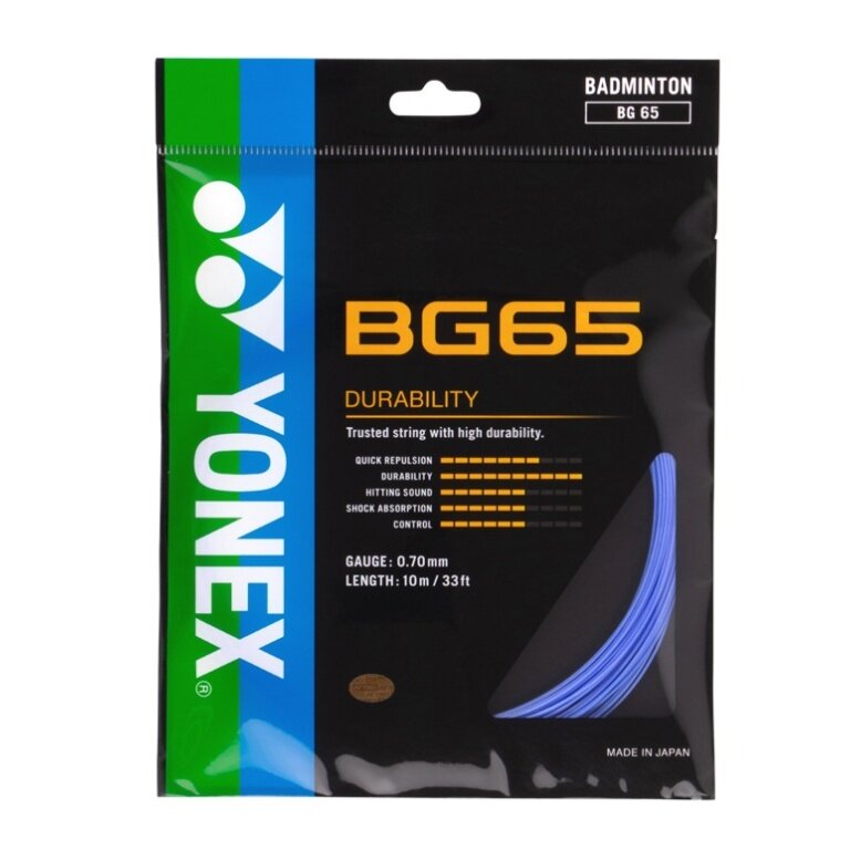 Yonex struna do badmintona BG65 (wszechstronność + trwałość) lawendowy zestaw 10m