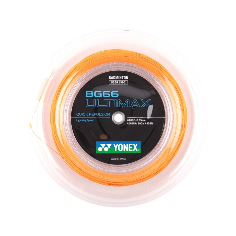 Yonex struna do badmintona BG 66 Ultimax (Moc+Komfort) pomarańczowa rolka 200m
