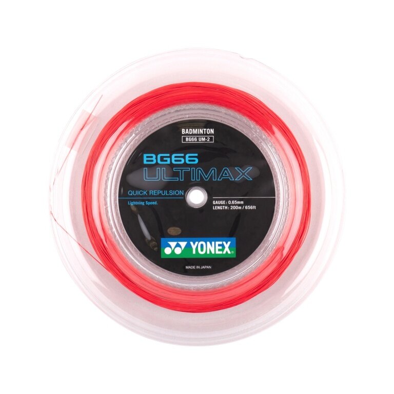 Yonex struna do badmintona BG 66 Ultimax (Moc+Komfort) czerwona 200m rolka