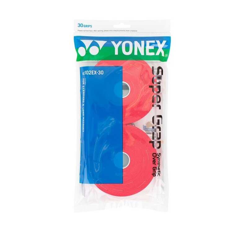 Yonex Overgrip Wet Super Grap 0.6mm (Komfort/gładki/lekko przyczepny) bordowy 30 sztuk w opakowaniu