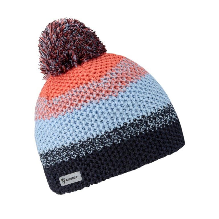 Czapka Ziener ISHI-Z (ciepła, z podszewką z polaru) granatowa/niebieska/różowa dla dzieci