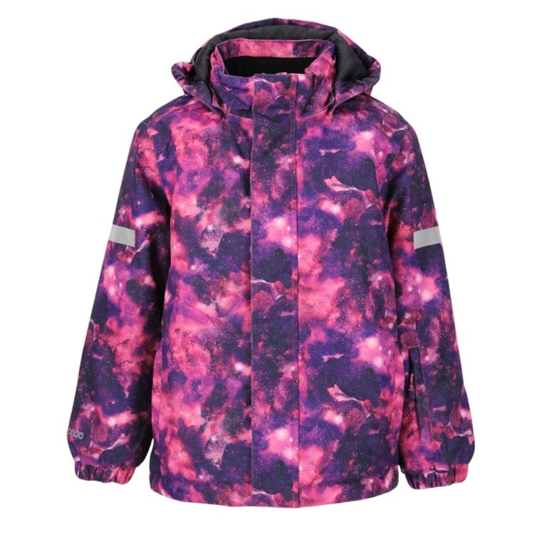 Zigzag Zimowa Kurtka Narciarska Funzone Printed Ski Jacket W-PRO 10000 (wodoodporna, wiatroszczelna) różowa/kolorowa dziewczęca