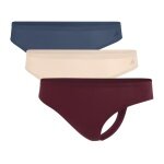 adidas bielizna Slip Thong (idealne dopasowanie) niebiesko/czerwono/naturalne dla kobiet - 3 sztuki