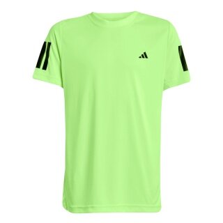 adidas T-shirt tenisowy Club 3-Stripes 2025 limonkowy chłopcy
