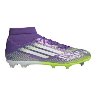 adidas buty piłkarskie F50 League MID FG/MG (sztuczna trawa, na twarde nawierzchnie) fioletowy/biały/lime męskie
