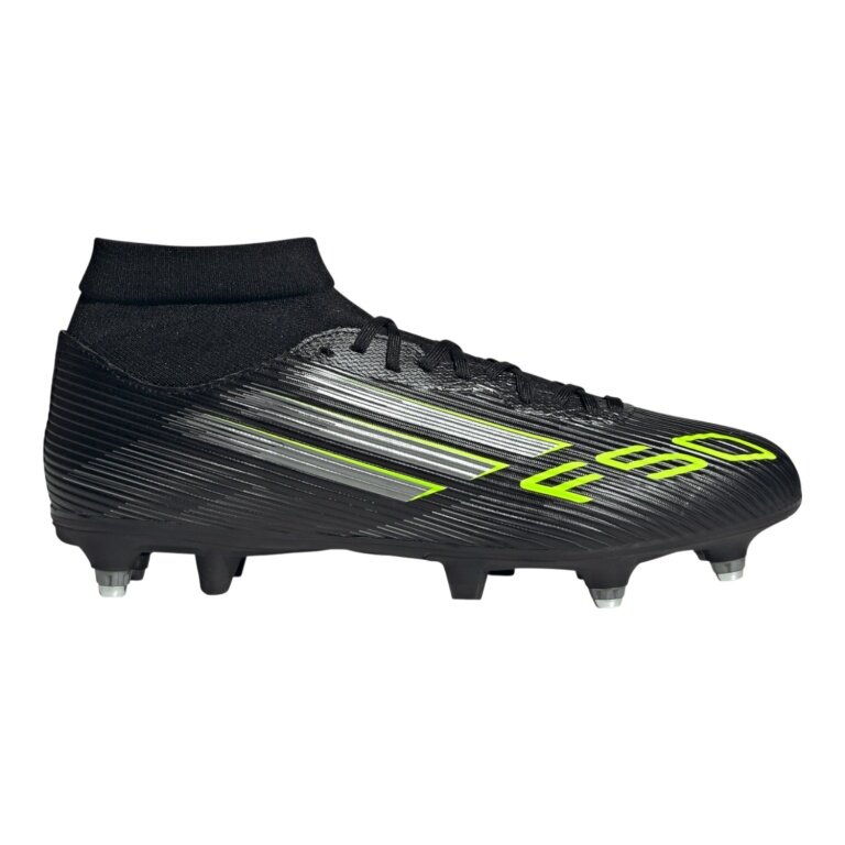 adidas buty piłkarskie F50 League MID SG (na miękkie podłoża) czarne/srebrne/lime męskie