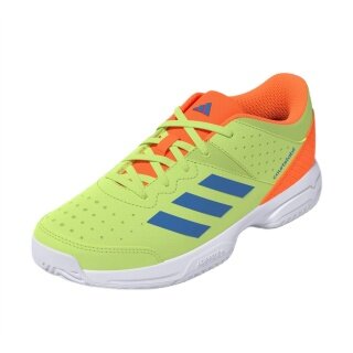 adidas halowe buty do tenisa Court Stabil 2025 zielono-pomarańczowe dziecięce