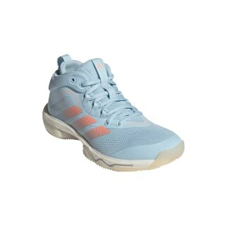 adidas halowe buty do tenisa CrazyFlight 7 Mid jasnoniebiesko/pomarańczowe damskie