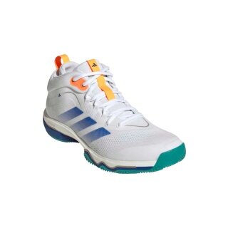 adidas Halowe buty do tenisa CrazyFlight Mid 7 białe/niebieskie/pomarańczowe męskie