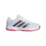 adidas halowe buty sportowe Stabil 2025 białe/srebrne/czerwone dziecięce