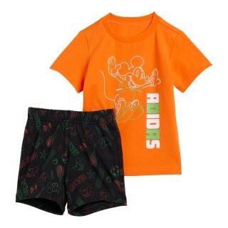 adidas dres Disney Miki Mouse (koszulka i krótkie spodenki) pomarańczowy/czerwony dla małych dzieci