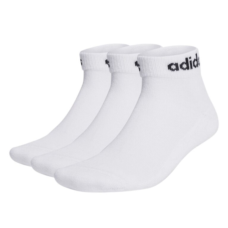 Skarpety sportowe adidas Linear Crew Ankle (bawełna, w pełni wyściełane) białe - 3 pary