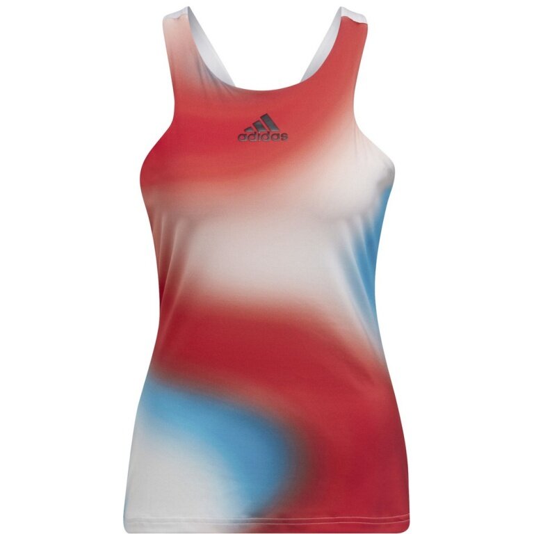 adidas Top tenisowy Melbourne Printed Y-czarny czerwony/niebieski/biały damski