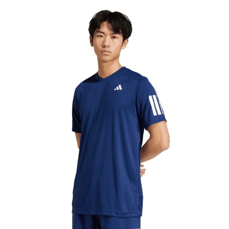 adidas T-shirt tenisowy Club Tennis Climacool 3-pasy ciemnoniebieski męski