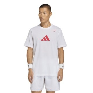 adidas T-shirt tenisowy Kategoria Graficzna (mieszanka bawełny) biały Mężczyźni