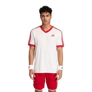 adidas Koszulka tenisowa Classics Heritage kremowa/czerwona dla mężczyzn