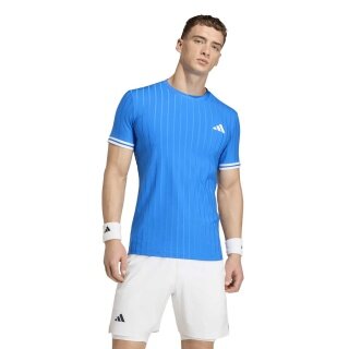 adidas Koszulka tenisowa Climacool Freelift Pro (wąska, optymalna swoboda ruchów) niebieska Męska