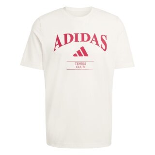 adidas Koszulka tenisowa Heritage Graphic (Retro-Look) biała/czerwona męska