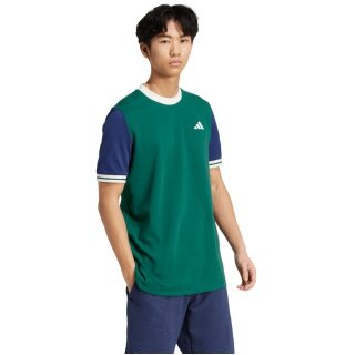 adidas Koszulka tenisowa Heritage Tee zielona/beżowa/niebieska męska
