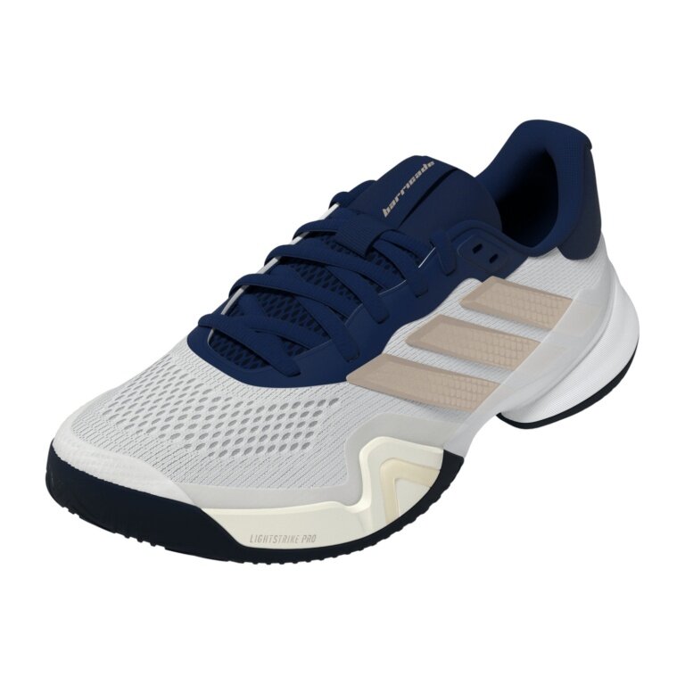 adidas buty tenisowe Barricade 14 Allcourt/Stabil 2025 białe/granatowe męskie