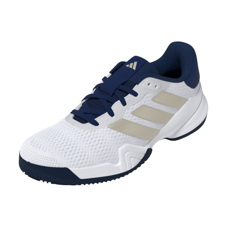 adidas buty tenisowe Barricade Allcourt 2026 białe/granatowe dziecięce