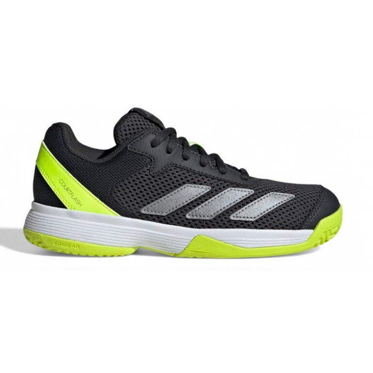 adidas buty tenisowe Courtflash Allcourt 2025 w kolorze węgorzowym/lime dla chłopców