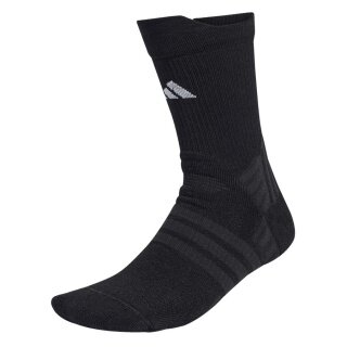 Skarpety tenisowe adidas Crew z wyściółką - mieszanka materiałów - czarne - 1 para