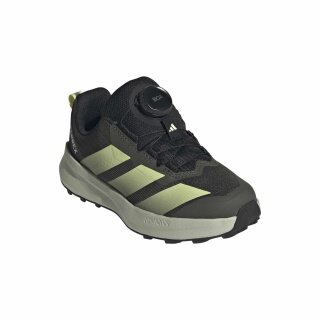 adidas Buty do biegania w terenie Terrex Agravic Boa 2026 (system sznurowania BOA) czarne/lime zielone dziecięce