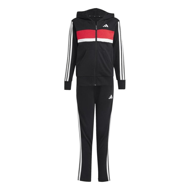adidas dres treningowy Seasonal Essentials Tiberio 3-pasy czarny/biały/czerwony dla chłopców