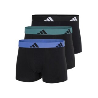adidas bielizna bokserki trunk Active Flex Cotton czarny/zielony/niebieski męski - 3 sztuki