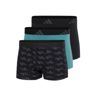 adidas bielizna bokserki Trunk Active Flex Cotton czarny/teal niebieski męskie - 3 sztuki