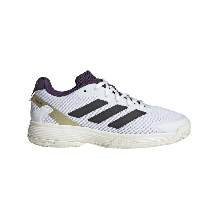 adidas buty tenisowe Ubersonic Allcourt 2025 białe/czarne/fioletowe dziecięce