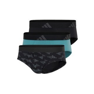 adidas bielizna slip brief Active Flex Cotton - czarny/telablau/szary - 3 sztuki