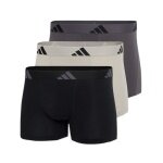adidas bielizna bokserki trunk Active Flex Cotton czarny/beżowy/szary męskie - 3 sztuki