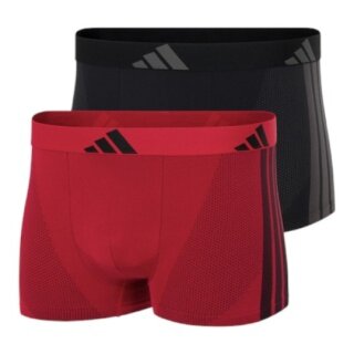 adidas bielizna bokserki trunk Active Micro Stretch bezszwowe - czarny/czerwony - 2 sztuki