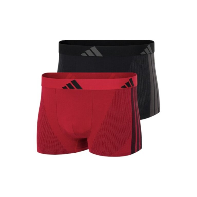 adidas bielizna bokserki trunk Active Micro Stretch bezszwowe - czarny/czerwony - 2 sztuki