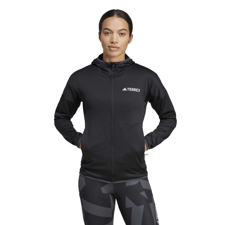 adidas kurtka wędrówkowa Terrex Xperior Climawarm Light Fleece (wąski krój) czarna damska