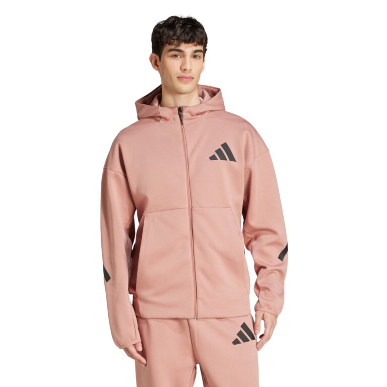 adidas bluza z kapturem Z.N.E. Zip-Hoodie (bawełna/poliester) różowa/jasnopomarańczowa męska