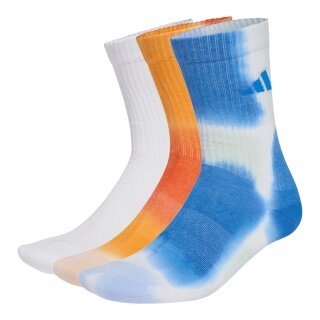 Skarpety sportowe adidas Crew Tie-Dye pomarańczowo/niebiesko/białe - 3 pary