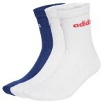 Skarpety sportowe adidas Linear Crew Cushioned (bawełna) białe/niebieskie - 3 pary