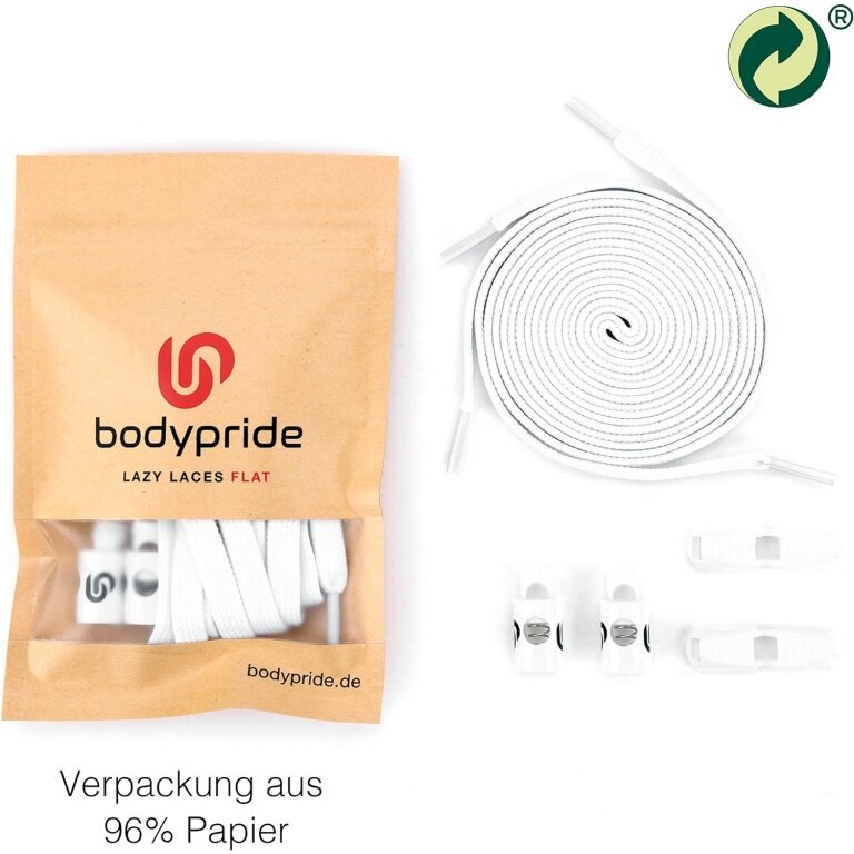 bodypride sznurówki płaskie modny biały 120cm - 1 para