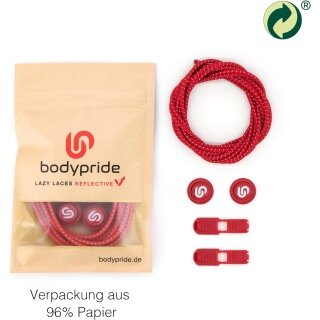 bodypride sznurowadła okrągłe/odblaskowe czerwone 120cm - 1 para