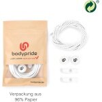 bodypride sznurowadła okrągłe/odblaskowe białe 120cm - 1 para