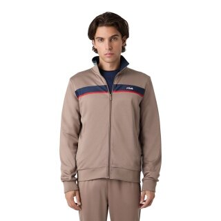 Fila kurtka sportowa Sagano (bluza, 100% poliester) z pełnym zamkiem - taupebrązowa męska